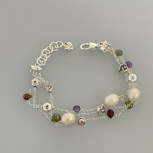 Brighton Silver Pearls Amethyst Garnet citrine  Bracelet